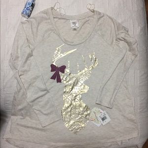 NWT💖💖Self esteem  reindeer long sleeve shirt